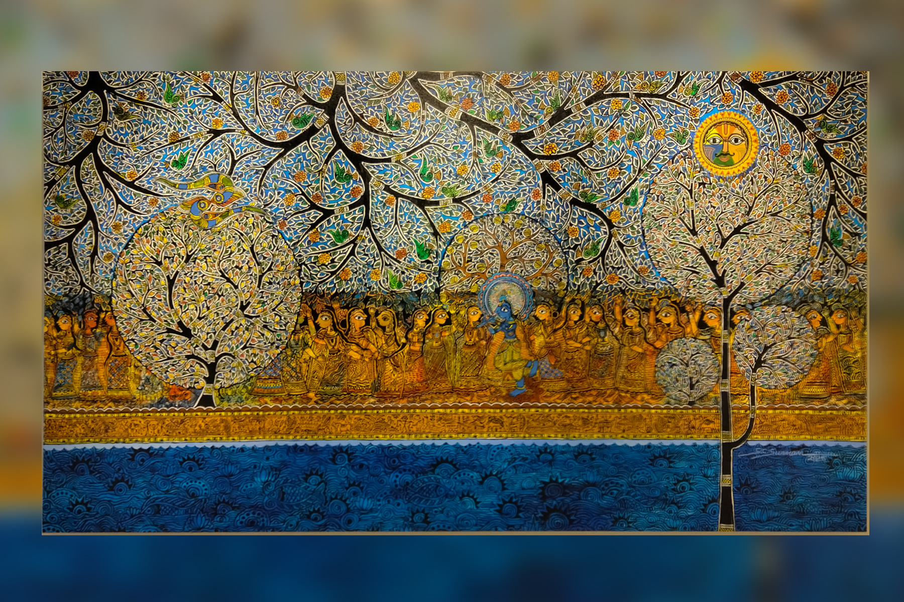 Mithila Cosmos VII: Journey of a Pilgrim by eminent artist S.C. Suman. At Siddhartha Art Gallery, Babarmahal. 
9 December 2025 to 10 January 2026. 
Copyright: Parampara Media and Research Center Pvt.Ltd.
khojpatra.com
english.khojpatra.com